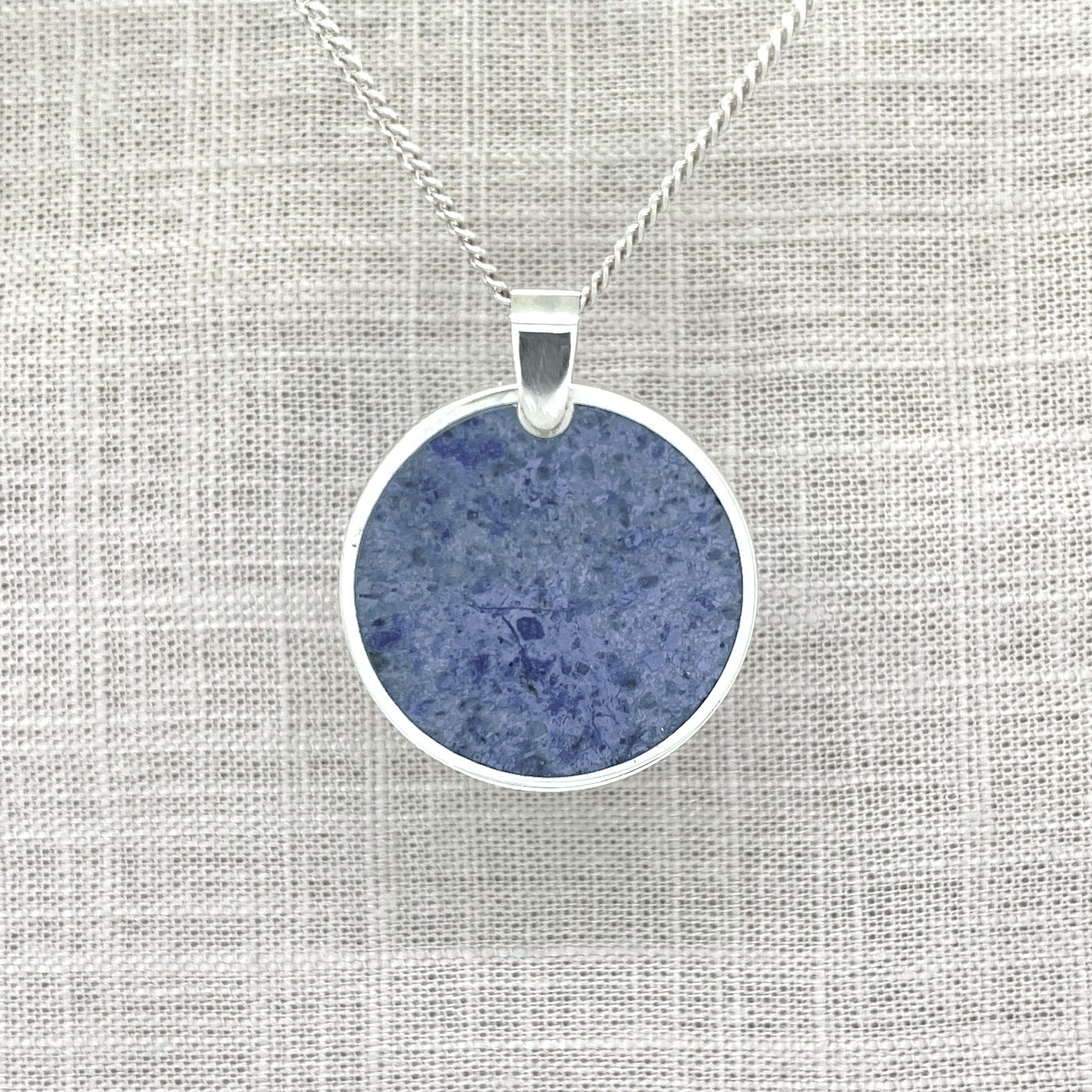 Dumortierite Circle Pendant