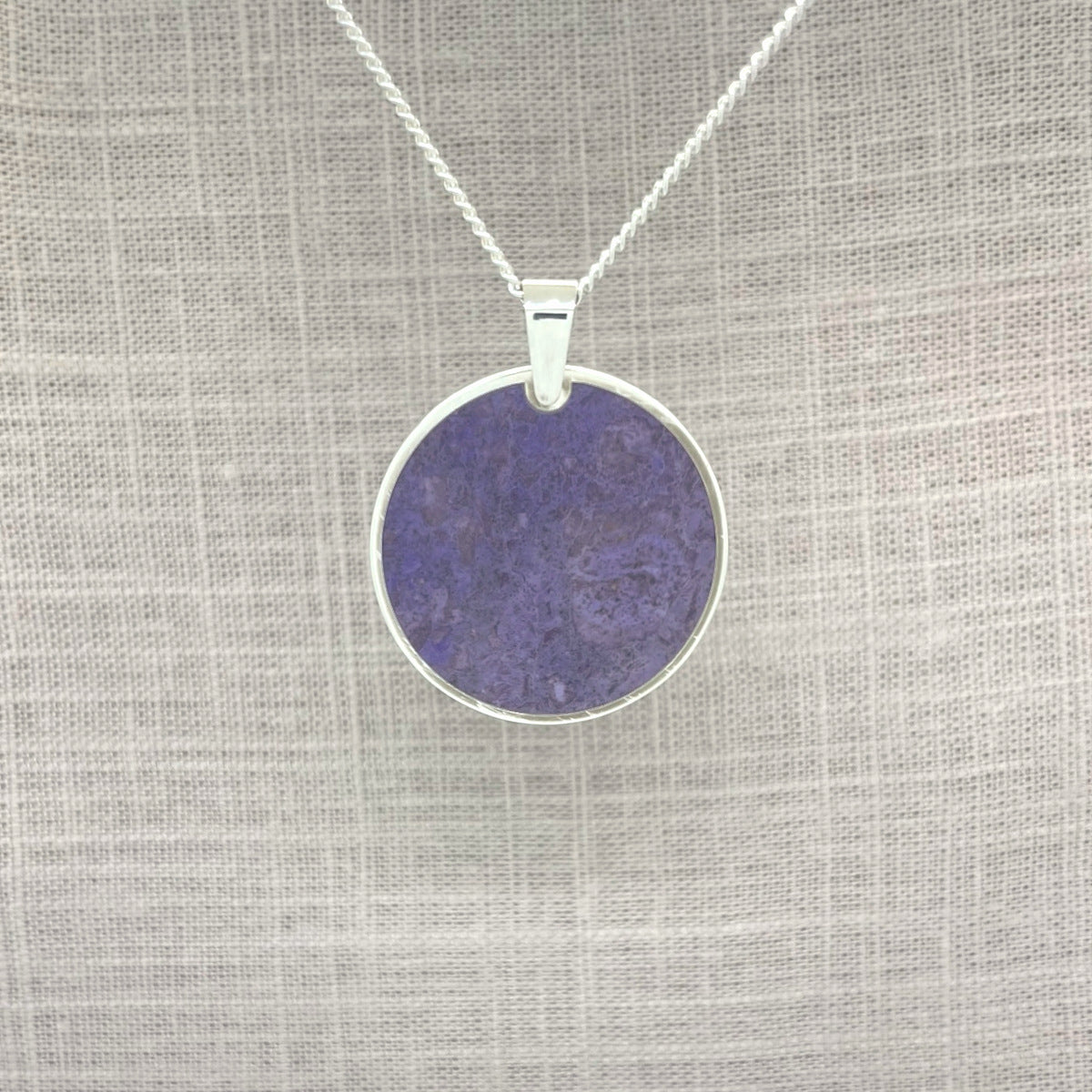Purple Jade Circle Pendant