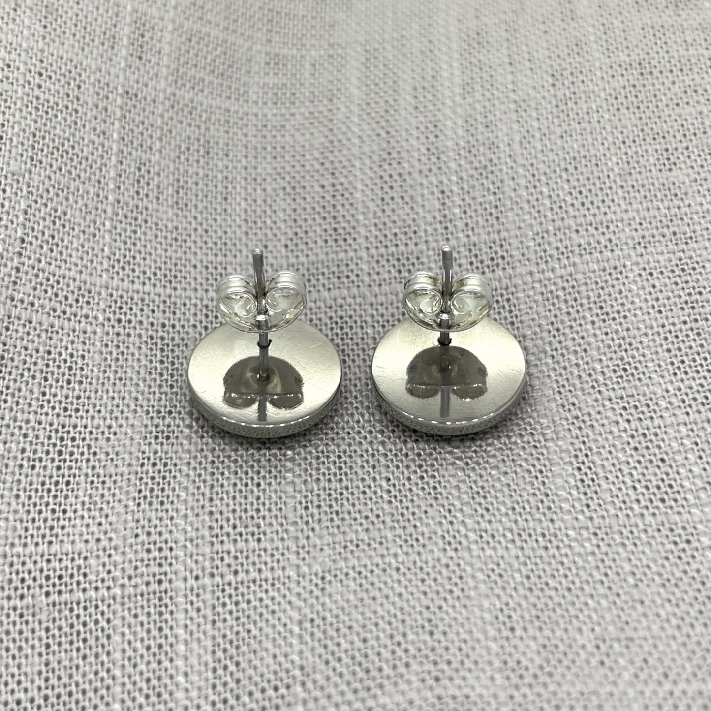 Blue Tiger Eye Dot Earrings