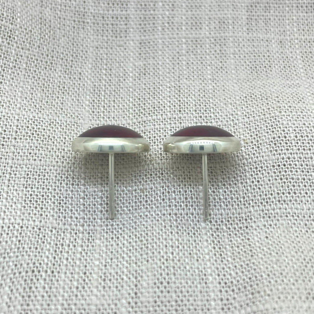 Dark Red Jasper Dot Earrings