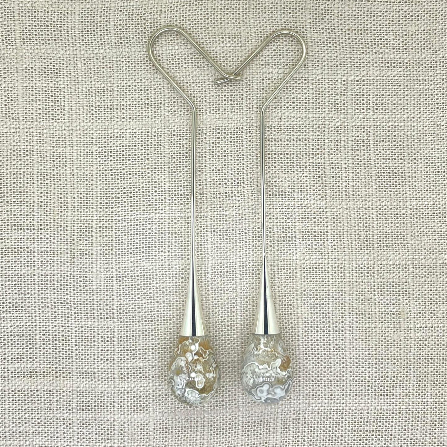 Stonedrop Earrings - Crazy Lace Agate
