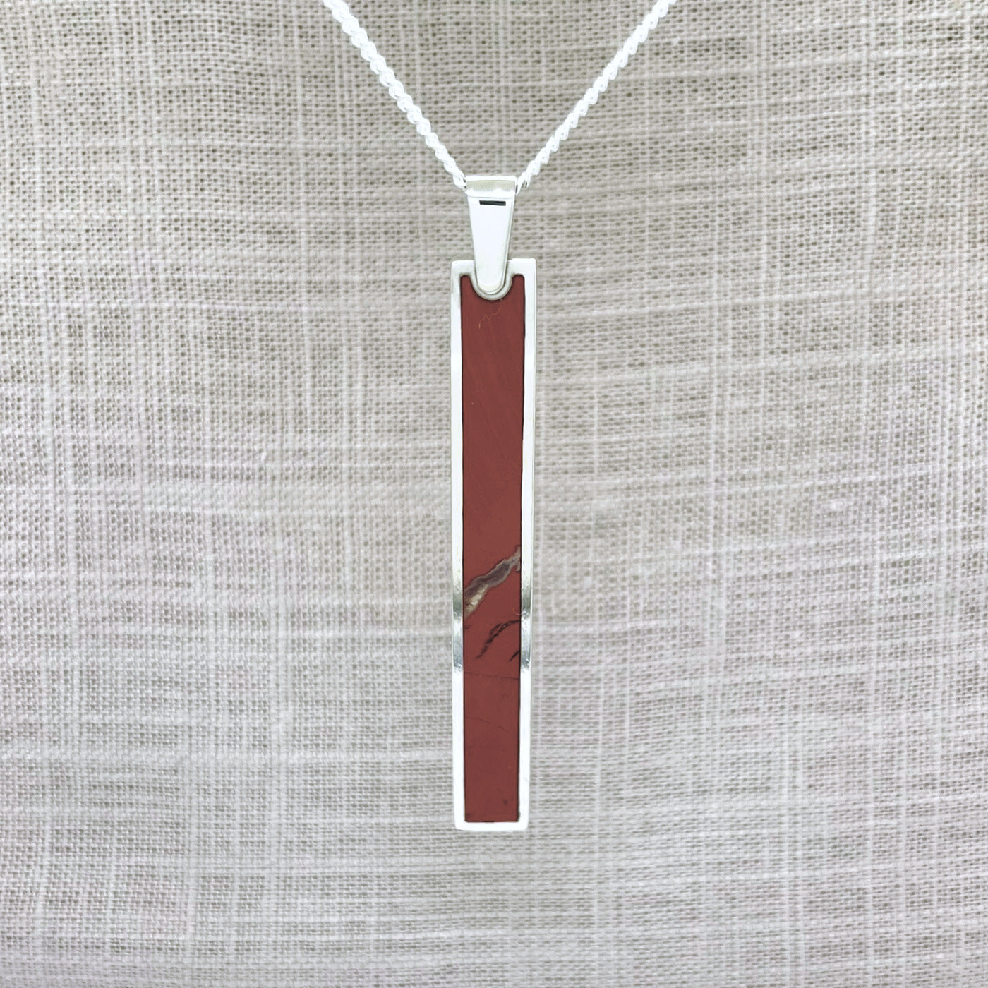 Western Australian Red Jasper Long Rectangle Pendant