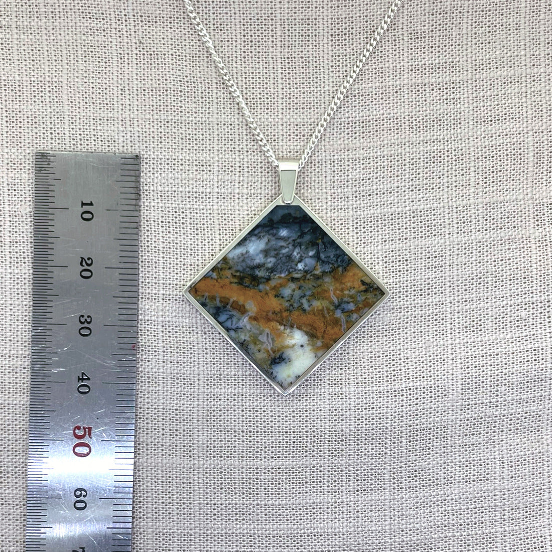 Dendritic Opalite Square Pendant