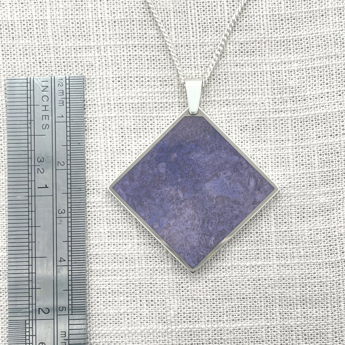 Purple Jade Square Pendant
