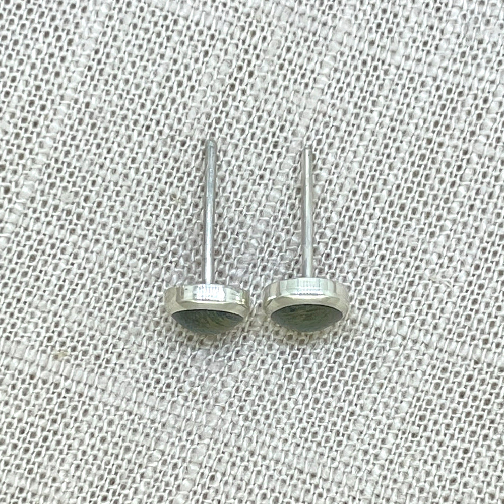 Lignum Vitae Tiny Dot Earrings