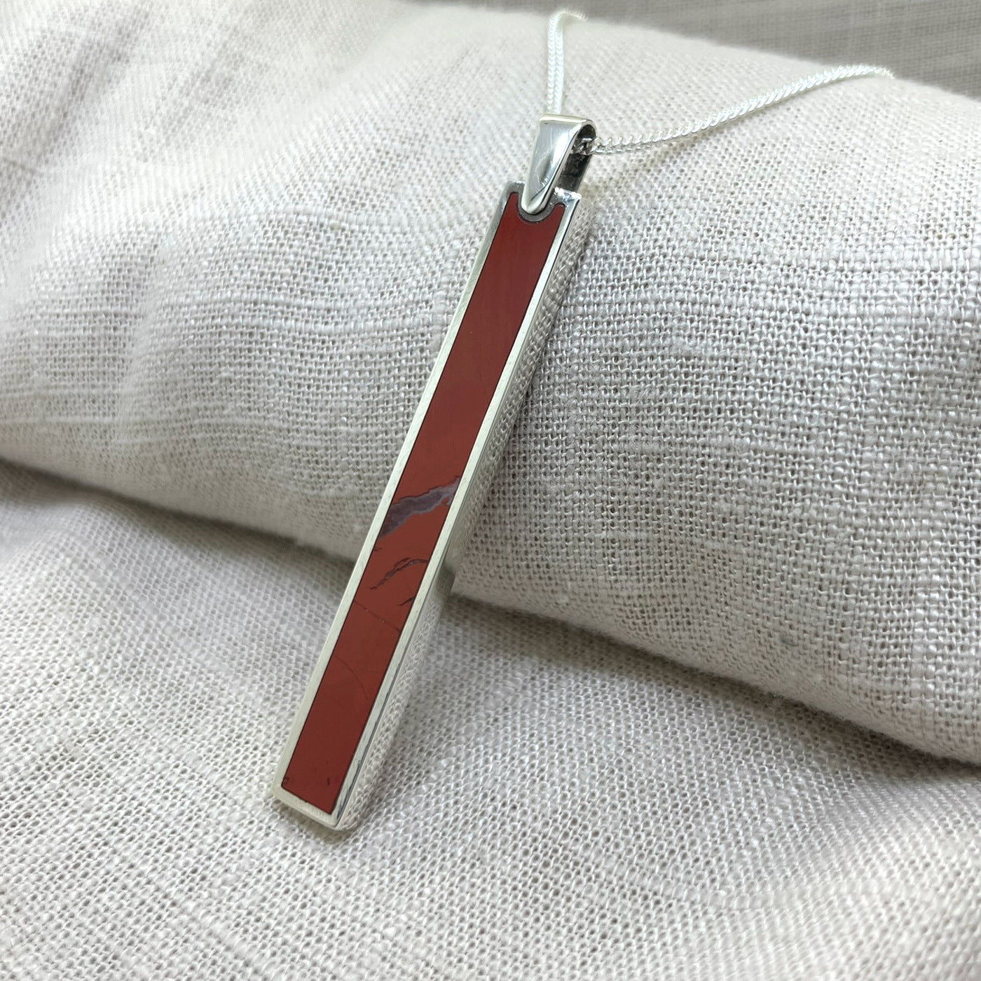 Western Australian Red Jasper Long Rectangle Pendant