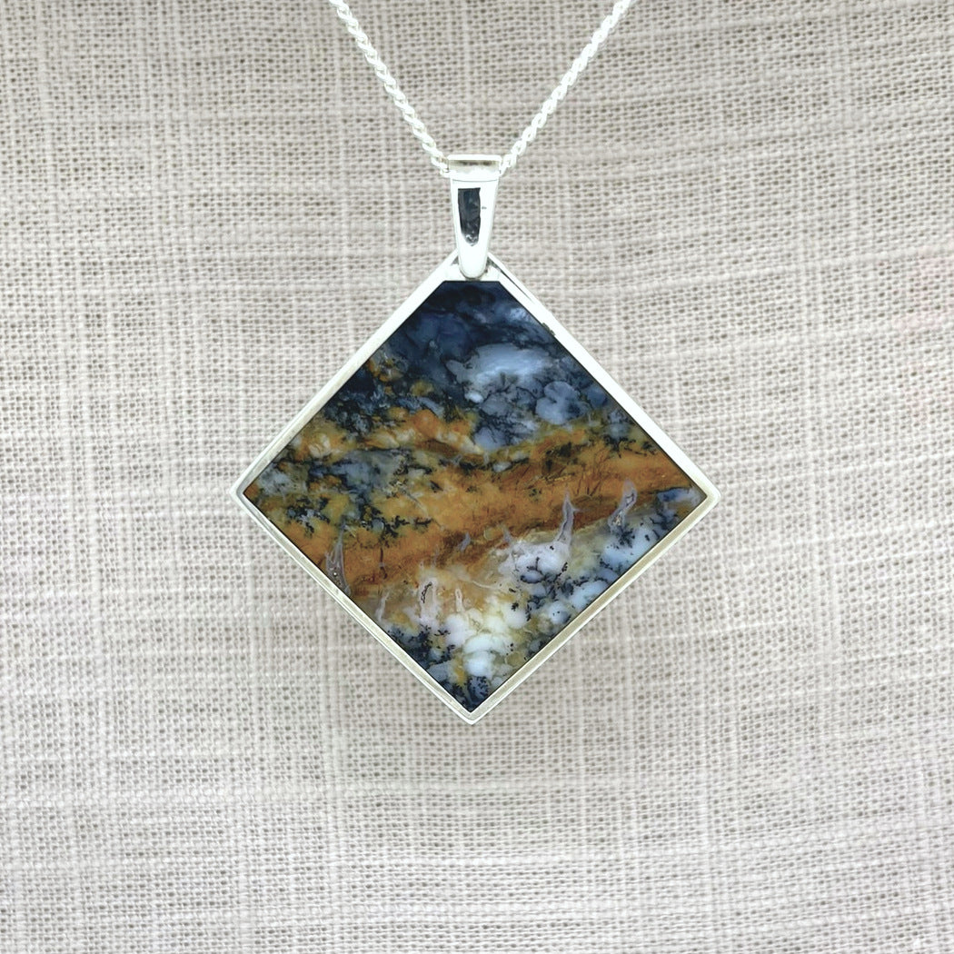 Dendritic Opalite Square Pendant