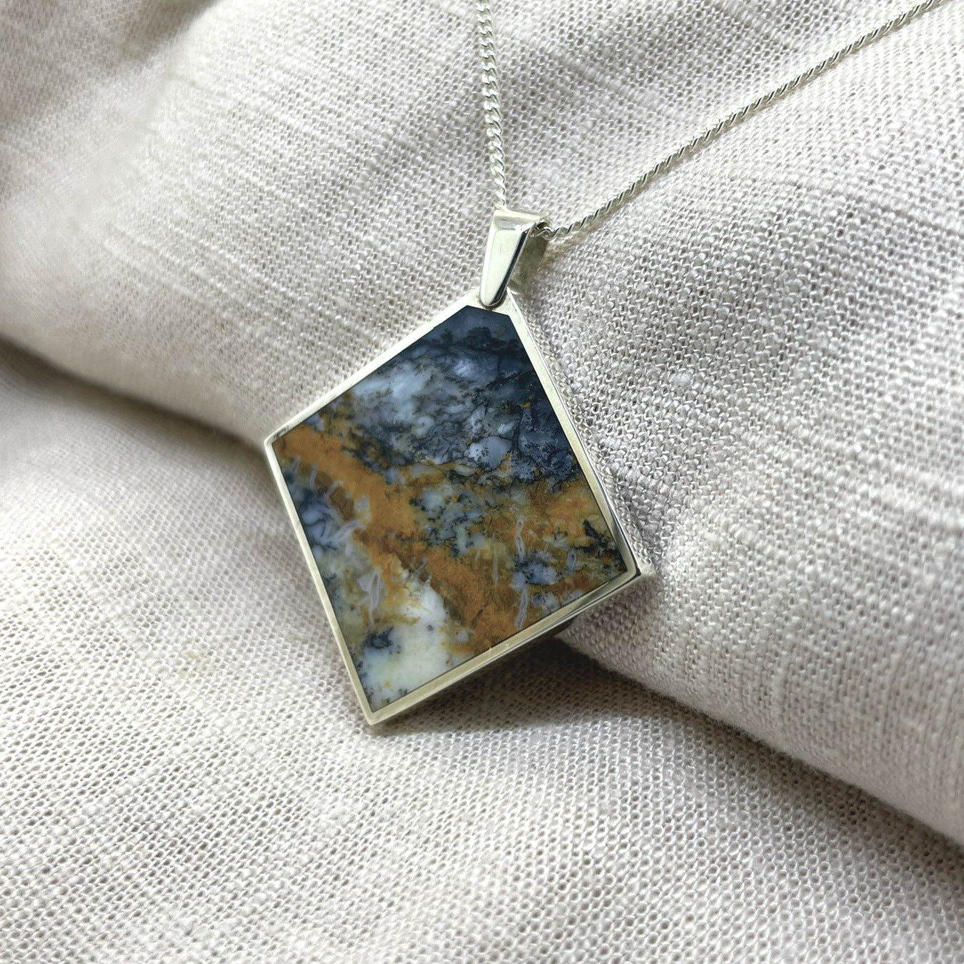 Dendritic Opalite Square Pendant